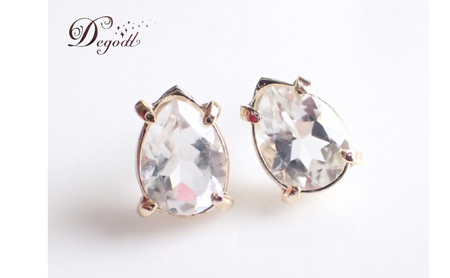 ピアス Degodd ホワイトトパーズ ドロップピアス 天然石 ピアス