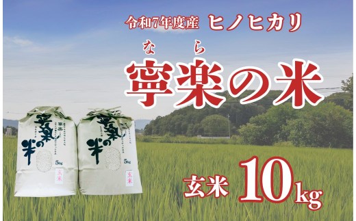 令和7年度 ヒノヒカリ 玄米 10kg 5kg×2 寧楽の米 数量限定 ひのひかり ご飯 ごはん 米 お米 おにぎり 農家直送 とも農園 奈良県 奈良市