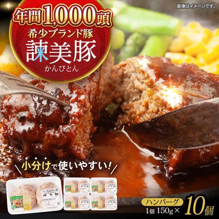 諫美豚ハンバーグ 10個(各150g) 計1.5kg / 豚肉 ハンバーグ はんばーぐ おかず 惣菜 冷凍 / 諫早市 / 土井農場 [AHAD064]