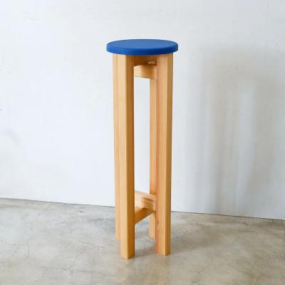 ふるさと納税 守谷市 小さなスツール(座面カラー【青】×脚カラー【ナチュラル】)