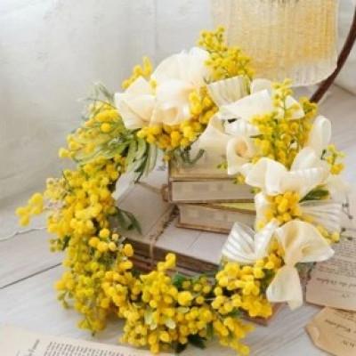 ふるさと納税 高畠町 まるで生花のようなミモザリース |  | 01