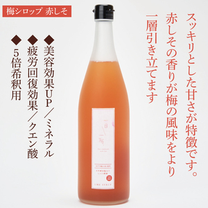 【数量限定】一日一梅 梅シロップ（しそ）（780ml×１本）（CU-6）