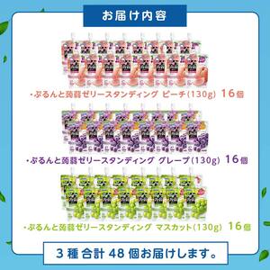 オリヒロ ぷるんと蒟蒻ゼリー スタンディング ＜3種セット＞ 計48個(16個×3種) こんにゃく ゼリー 詰合せ セット 食べ比べ 蒟蒻 コンニャク マスカット ピーチ グレープ 食品 F21E-5
