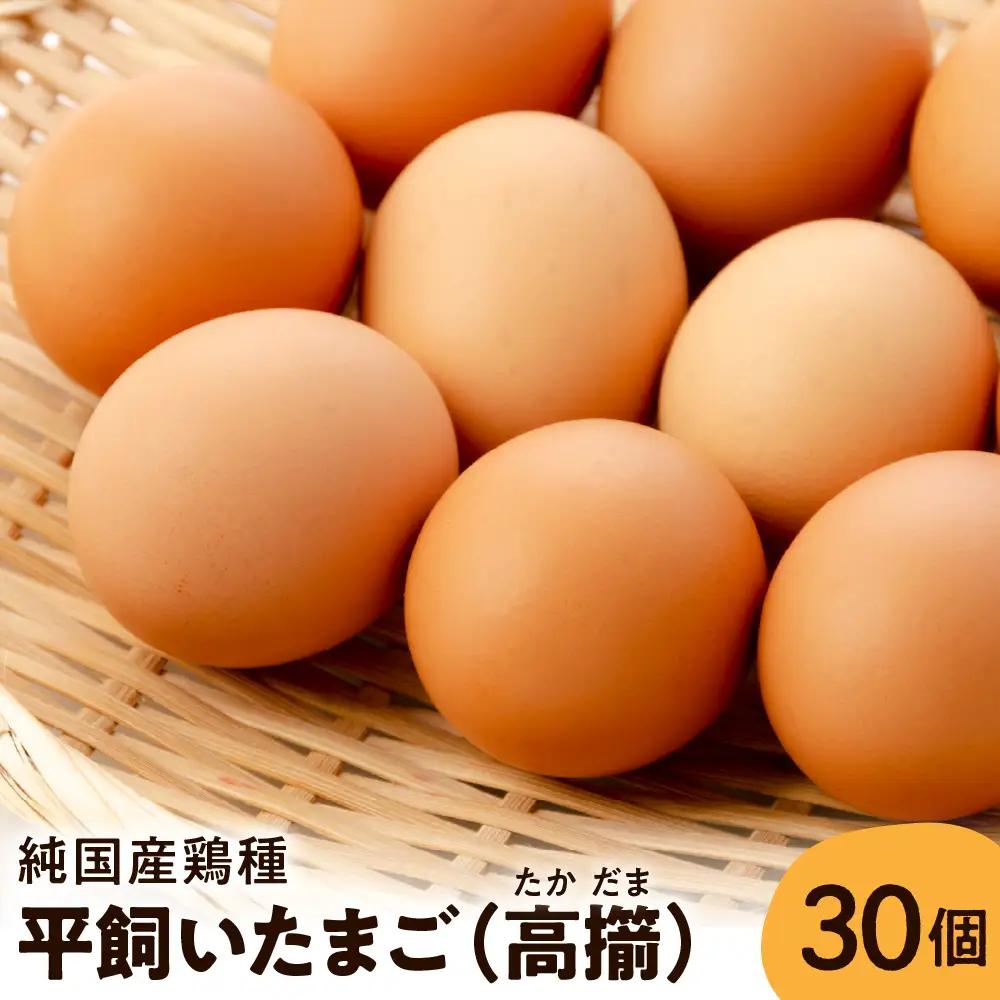 平飼いたまご 高擶 30個入（破損補償含む） 純国産鶏種 たまご 卵