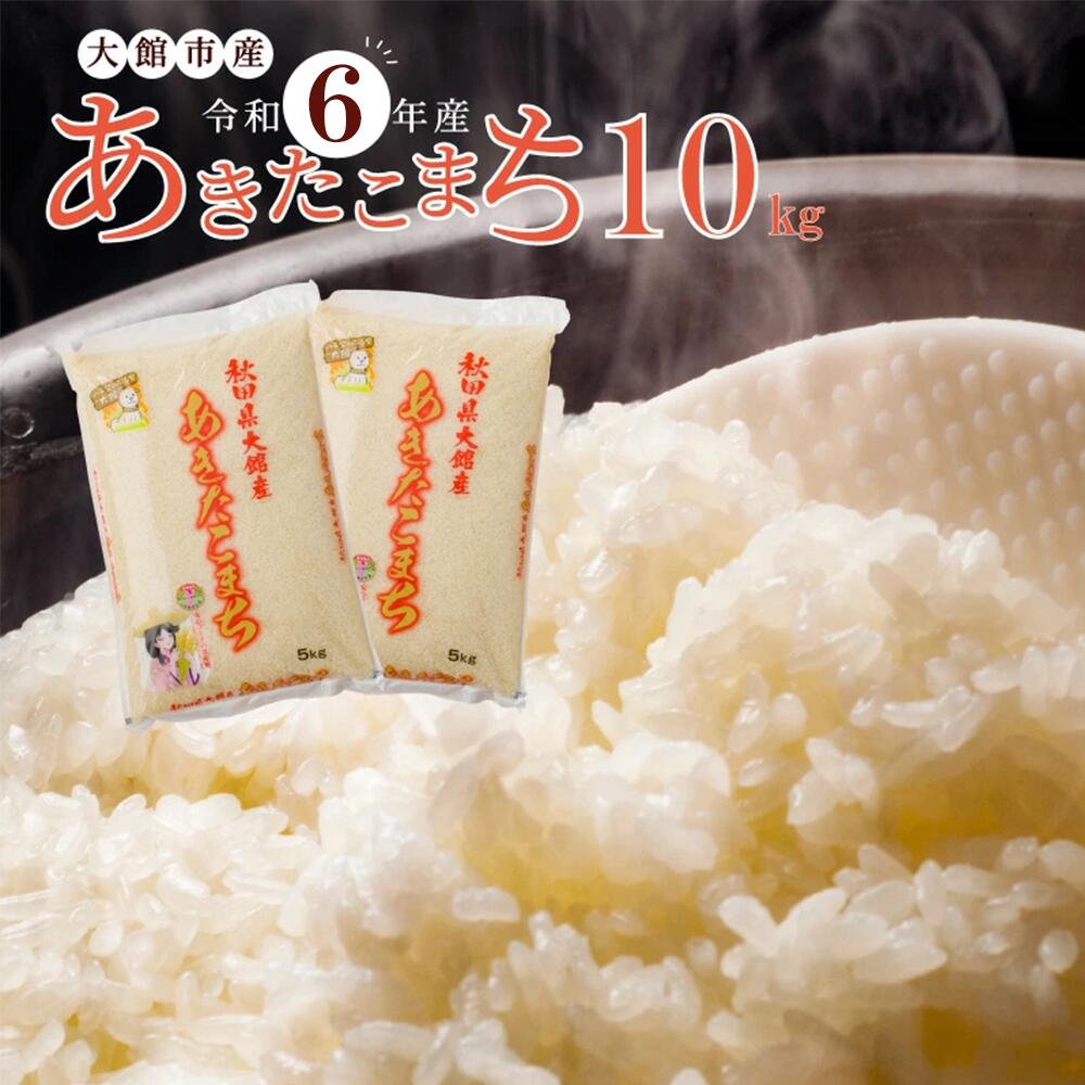 【ふるさと納税】米 10kg あきたこまち 令和6年産 5kg × 2 専用箱入り 精米 白米 お米 粘り 弾力 光沢 モチモチ 弁当 おにぎり 冷めてもおいしい 大館 お取り寄せ 食品 食べ物 東北 秋田県 送料無料 農協 JAあきた北精米センター 140P9005