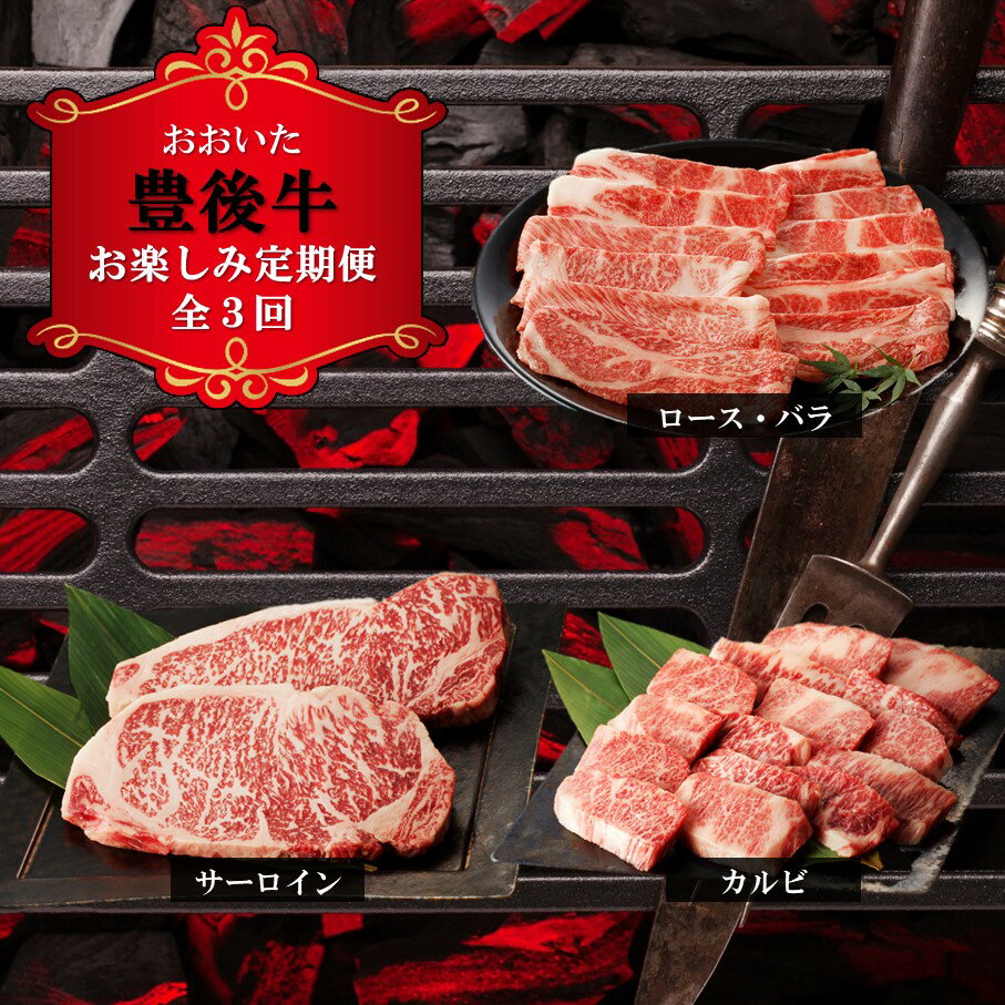 【ふるさと納税】 豊後牛 3ヵ月間 定期便 計3回 焼き肉 スキヤキ シャブシャブ バーベキュー BBQ おかず 酒の肴 冷凍 送料無料