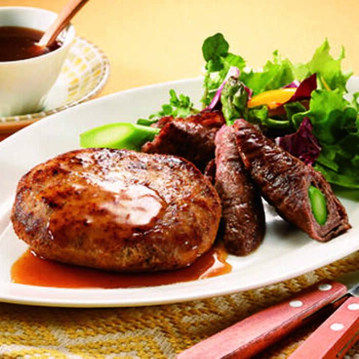 【ふるさと納税】佐賀牛赤身肉スライスと丸福特製ハンバーグ食べ比べセット / 牛肉 佐賀牛 黒毛和牛 すきやき / 佐賀県 / マルフクフーズ[41AOCS072]