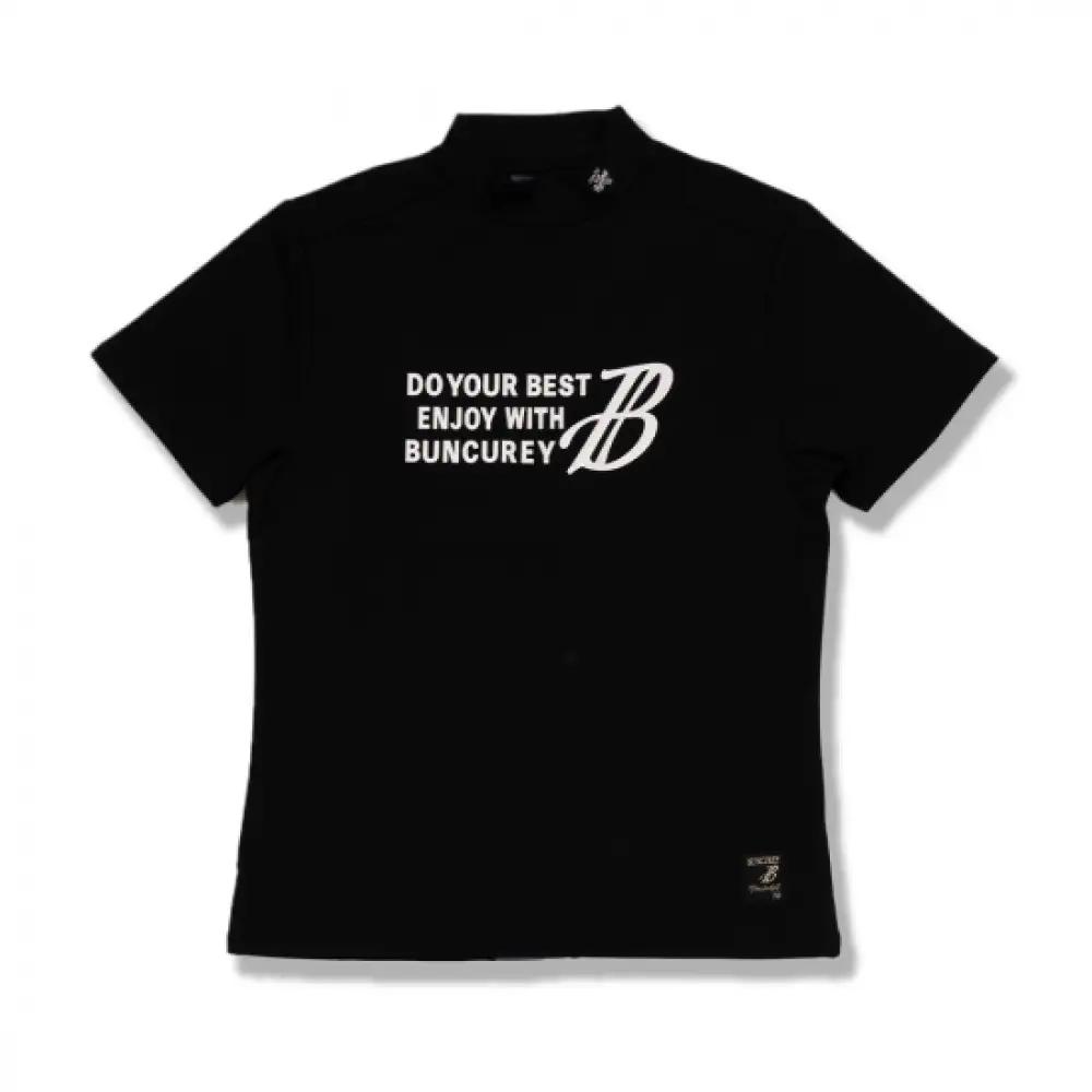 BUNCUREY　ゴルフウェア　バイカラー半袖モックネック（BM23SS-02-007）ブラック／サイズ4