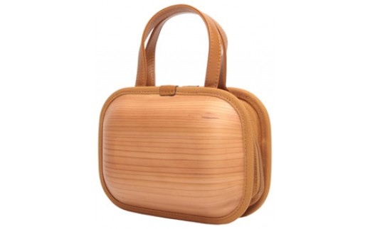 木製バッグ 【monacca-bag/kaku-shou タンニン】  ハンドバッグ 木製バッグ  鞄 カバン バッグ 木のかばん メンズ レディース ファッション 木製 木の プレゼント 贈り物 父の日 母の日 敬老の日 個性的 杉 エコ 間伐材  高知県 馬路村【393】
