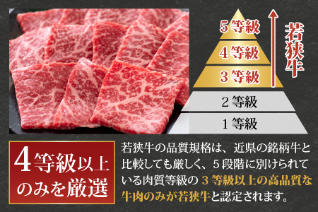 【福井のブランド牛肉】若狭牛モモ肉 焼肉用 540g(270g×2パック)【4等級以上】