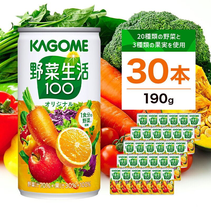 【ふるさと納税】カゴメ 野菜生活100 オリジナル 190g缶×30本 栃木県 那須塩原市 飲料 セット 野菜ジュース 野菜 果実飲料 ミックスジュース 野菜飲料 防災 備蓄 ジュース ドリンク 長期保存 送料無料