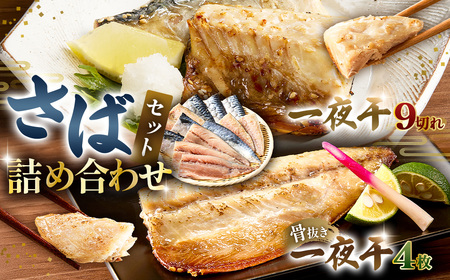 さば詰合せセット（脂ののったさば一夜干3切180g×3パック・国産さば一夜干し（骨とり）2枚160g×2パック） mi0050-0004