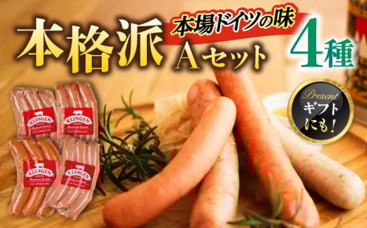 ソーセージ マイスター直伝手作り Aセット 4種 ウインナー チョリソー BBQ おすすめ 人気 詰め合わせ セット ハム ベーコン 燻製 スモーク 本格的 ドイツ製法 岐阜県産豚肉 グルメ おつまみ 酒の肴 朝食 お弁当 パーティー アウトドア キャンプ ギフト プレゼント 贈り物 贈答 お返し 内祝い お祝い 父の日 母の日  岐阜市/ドイツデリカテッセン　クリンゲン [ANBQ001]