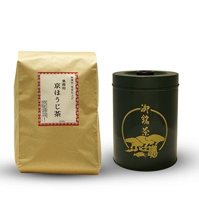 ふるさと納税 宇治田原町 京焙じ茶の茶葉　ドカンと1kg!大型の茶筒付き　こだわりの直火焙煎　創業百五十余年　木谷製茶場