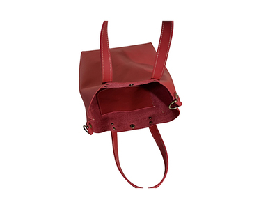 【 八幡レザー 】ショルダー付き トートバッグ 赤 【DP11W】 カバン 鞄 かばん トートバッグ ショルダーバッグ 牛革 レザー 軽量 レッド