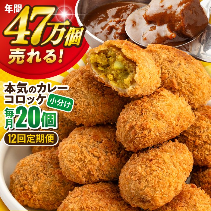 【全12回定期便】本気のカレーコロッケ20個 0.8kg【三富屋商事株式会社】 [AKFJ076]