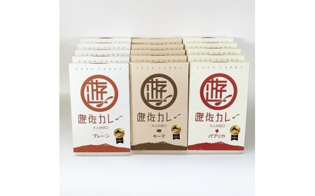 遊佐カレーレトルト3種15箱セット ご当地カレー プレーンカレー パプリカカレー キーマカレー 無添加 野菜の旨み [1619]