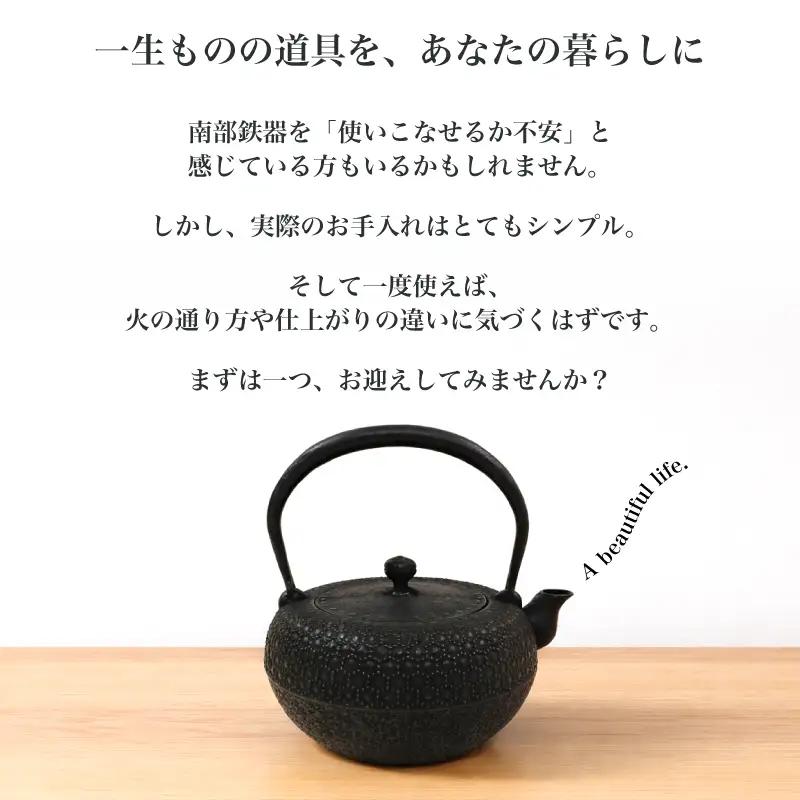 南部鉄器 急須 鉄瓶茶こし付き 5型新亀甲 株式会社岩鋳 南部鉄器
