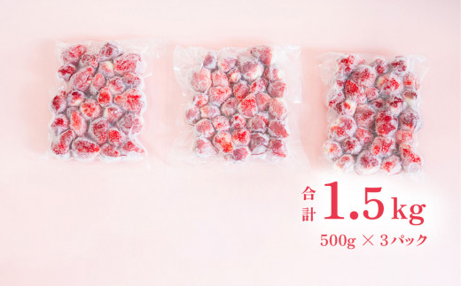 【 訳あり 】 冷凍いちご 1.5kg  ( 500g x 3 ) 甘熟 完熟【2025年4月ごろ発送予定】【 凍眠冷凍 】 Ben‘ｓ Berry  【 いちご イチゴ 苺 とちおとめ 冷凍いちご 