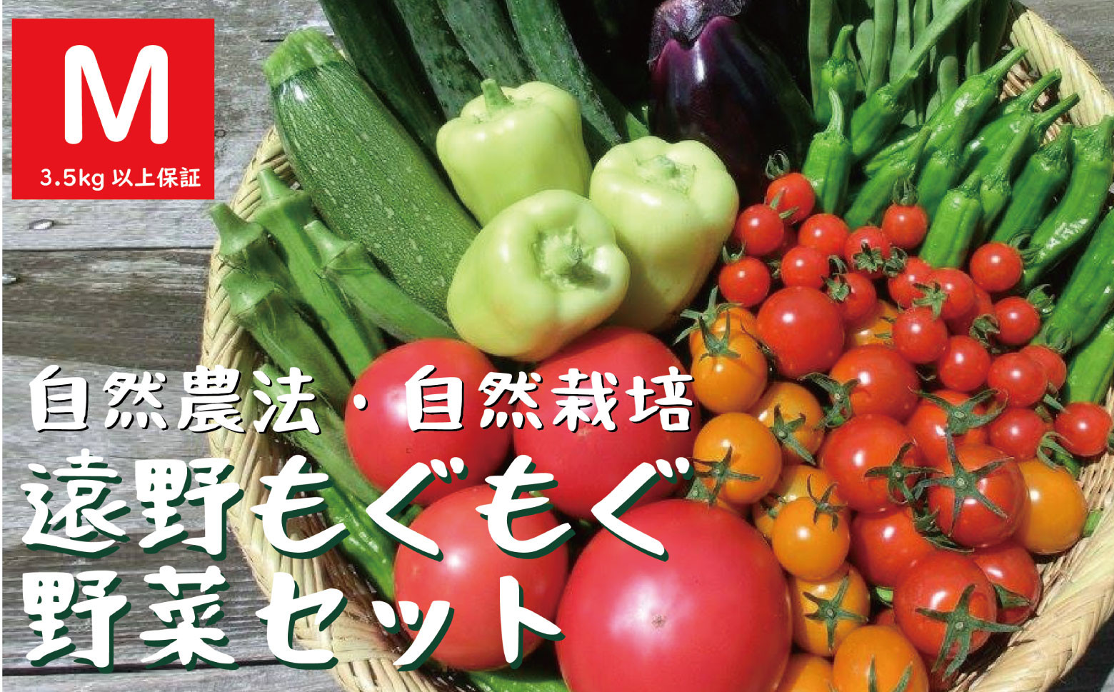 
            自然農法 遠野 もぐもぐ 夏野菜セット Mサイズ 約9～12種類 【 3.5kg 以上保証】 栽培期間中 農薬不使用 農家 朝採り 直送 遠野もぐもぐカントリー 
          