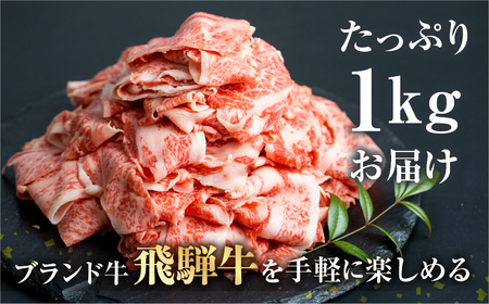飛騨牛 切り落としスライス 1kg 250g×4 牛肉 切り落とし 飛騨市 [EN004]