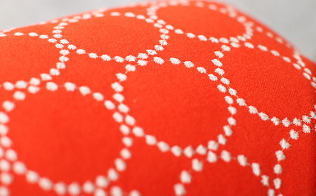 ミニクッション 長方形 タンバリン生地 オレンジ ミニクッション