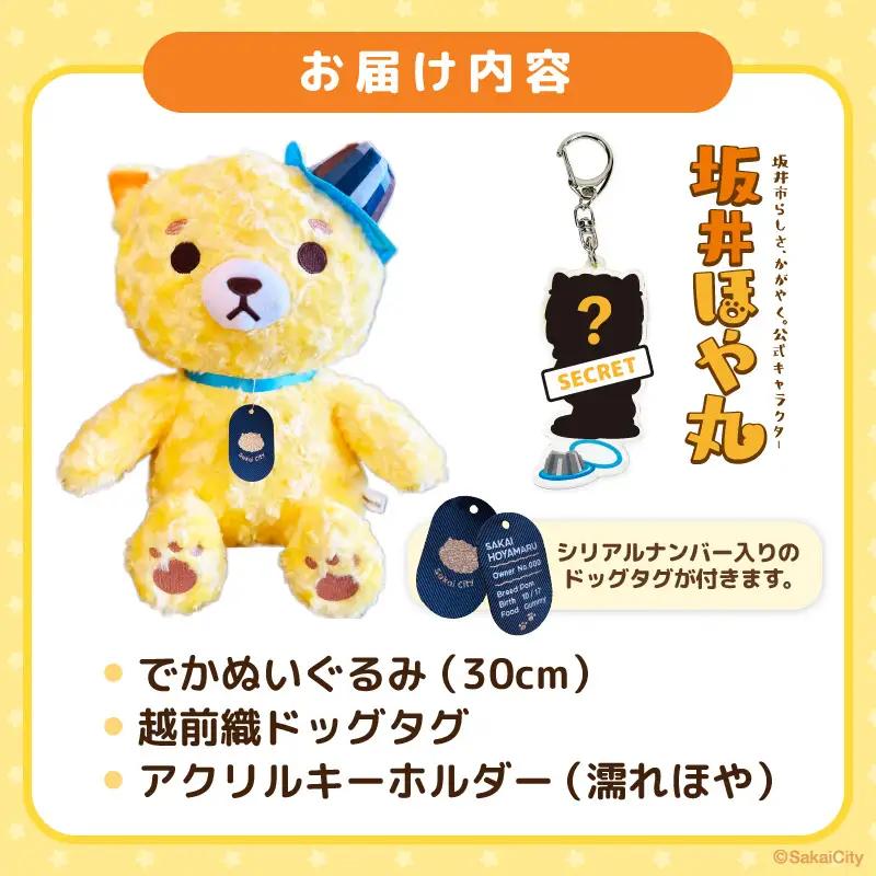 坂井市公式キャラクター「坂井ほや丸」でかほやぬい (ぬいぐるみ30cm) ＆ 限定アクリルキーホルダー  [A-20607]