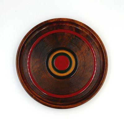 ふるさと納税 三木町 【香川漆器】丸盆　すじ入り独楽塗　尺1(33cm) |  | 01