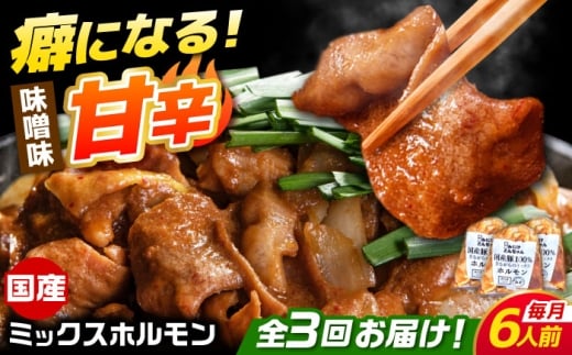 【3回定期便】 「元祖みたけとんちゃん」 昔ながらのミックスホルモン 3袋 / モツ もつ レバー ホルモン / 御嵩町 / 藤よし [AVAA085]