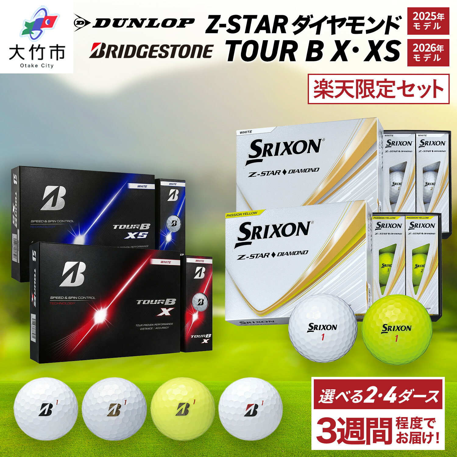 【ふるさと納税】★楽天限定★ダンロップ・ブリヂストン打ち比べセット (Z-STAR ダイヤモンド・TOUR Bシリーズ) ゴルフボール｜BRIDGESTONE ブリジストン ツアーB DUNLOP SRIXON スリクソン スピン系 ソフトフィール 打感 ふるさと プレゼント 贈り物 golf [2484-2516]