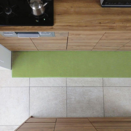 北欧風キッチンマット ラグマットタイプ 45×150cm ノーマル型 ピスタチオ 抗菌防臭 SEK 織人しきもの屋工房 diw0036