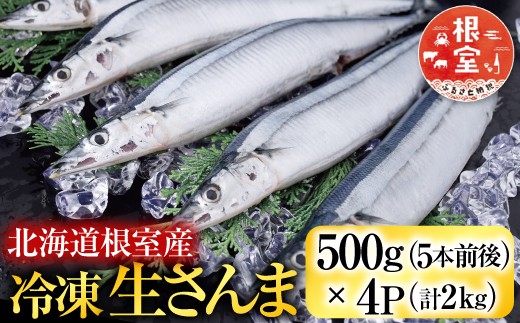 A-19016 【北海道根室産】冷凍生さんま500g×4P（計2kg）