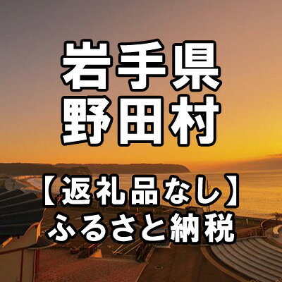 【ふるさと納税】岩手県野田村への寄付（返礼品はありません）