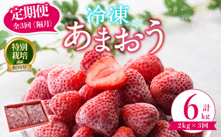 ＜全3回定期便(隔月)＞冷凍あまおう (計6kg:2kg×3回) いちご イチゴ 苺 あまおう 冷凍いちご 冷凍イチゴ 国産 福岡県 特別栽培 果物 フルーツ アイス ジャム 冷凍フルーツ ＜離島配送不可＞【ksg1786】【うるう農園】