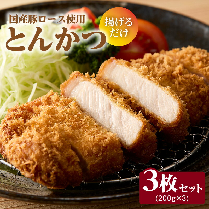 【ふるさと納税】とんかつ 600g (200g×3枚) セット ロース ロースかつ カツ かつ丼 豚肉 お肉 おかず 簡単調理 揚げるだけ 惣菜 人気 冷凍 食品 おすすめ グルメ お取り寄せ お取り寄せグルメ 送料無料