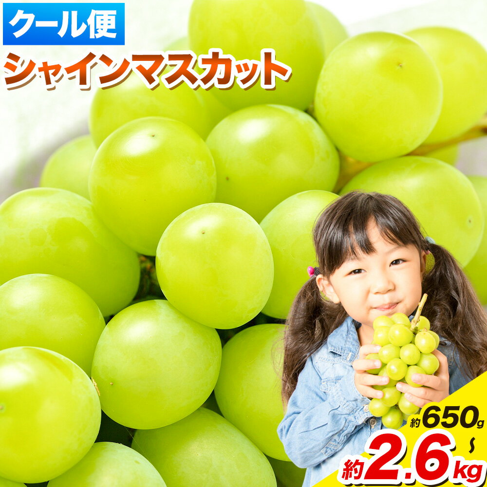 【ふるさと納税】【2026年予約受付中！】訳ありシャインマスカット 岡山県産 約650g 約1kg 約1.3kg 約1.8kg 約2.6kg フルーツ 2房 ぶどう ご家庭用 《9月中旬～11月中旬出荷》岡山県 備前市【楽天限定】 先行予約 送料無料