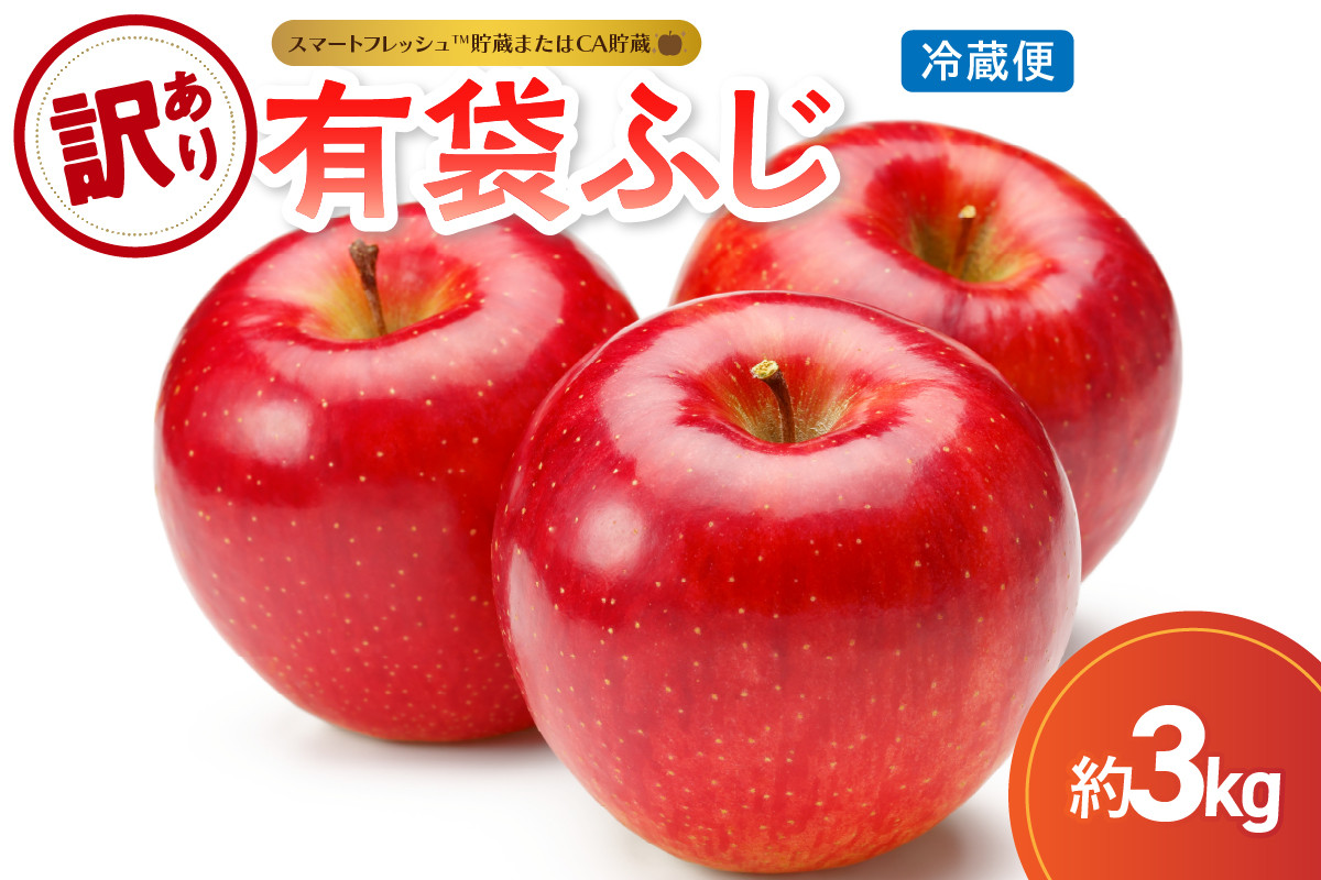 
            【選べる配送時期】【訳あり】 りんご 有袋ふじ 3kg ( スマートフレッシュTM貯蔵 又は CA貯蔵 ・ クール便 ) 5月 6月 7月
          
