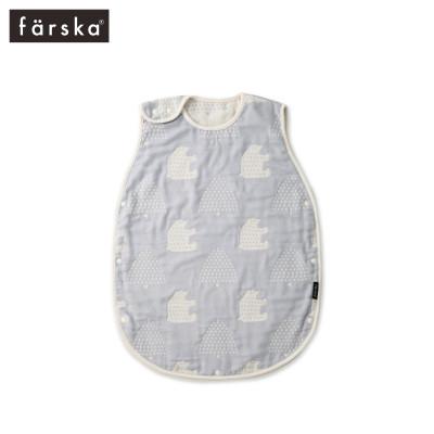 ふるさと納税 みよし市 farska ファルスカ 6重ガーゼ スリーパー キッズ モリノクマ-スカイグレー
