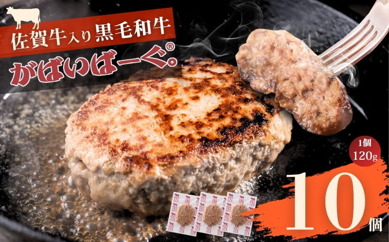 佐賀牛入り　がばいばーぐ®　120g×10個（1.2kg) ハンバーグ ギフト 老舗 さが サガ：B140-127 120g×10個（1.2kg）