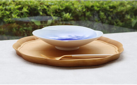 A12-107【まるふくオリジナル】有田焼 Blue Gradation Plate 青 ブルー グラデーション 夏の器 涼し気 大皿 パスタ皿