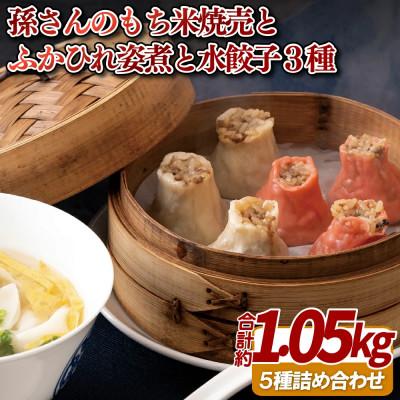 ふるさと納税 佐世保市 孫さんのもち米焼売とふかひれ姿煮と水餃子3種(にら・白菜・海老にら)