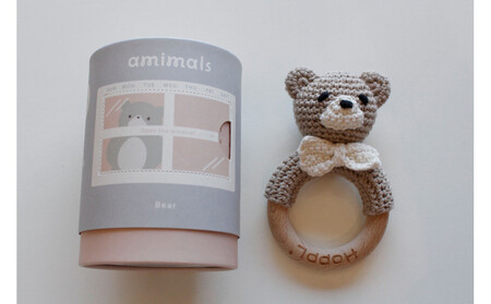 HOPPL（ホップル）手編みamimals（アミマルズ） ガラガラ Bear