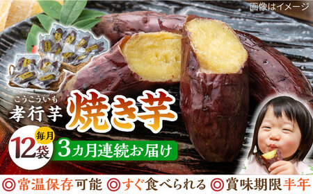 【全3回定期便】孝行芋 焼き芋 12袋  対馬 やきいも 甘い おやつ スイーツ  [WAI054]
