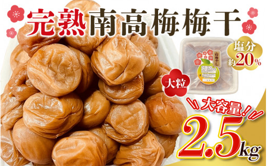 ＼ チョイス梅干しランキング1位！ ／ 訳あり品 数量限定 完熟南高梅 梅干し 2.5kg (1.25kg×2個) 2L ~ 3L サイズ / 梅 梅干し 梅干 訳あり わけあり ワケアリ 昔ながら まろやか 無添加 塩分濃度約20％  無添加人気 大容量 2.5キロ 大粒 肉 厚 お米 おにぎり 焼酎 梅酒 自家栽培 健康