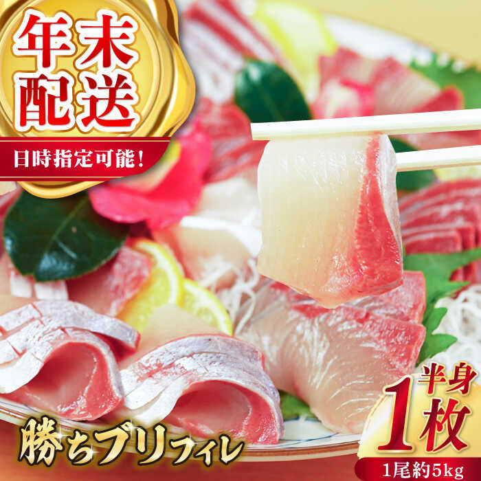 【ふるさと納税】【12/29～12/31にお届け】【着日指定必須】 養殖 勝ち ブリ 片身 フィレ （1尾5kg程度の片身） ぶり ブリ 鰤 ぶりしゃぶ ブリしゃぶ しゃぶしゃぶ 海産物 魚介類 刺身 さしみ 魚 鮮魚 海鮮 魚介 年末 年内配送 【カミティバリュー】 [RBP055]