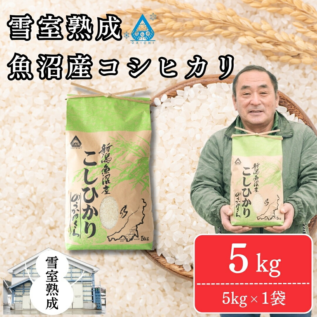 【ふるさと納税】雪室貯蔵 魚沼産コシヒカリ 5kg(5kg×1袋) 精米 令和7年産 | 新潟県産コシヒカリ 魚沼産こしひかり 米 お米 こしひかり 白米 精米 ブランド米 津南町 有限会社大地