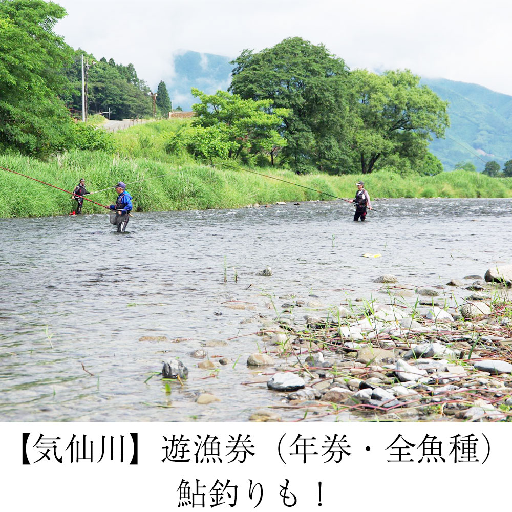 【ふるさと納税】 気仙川 遊漁券 ( 年券 全魚種 ) 鮎釣りも！ 利用可能期間：毎年3月1日〜10月30日 ※6月中は本流・支流ともに禁漁期間 [ 釣り フィッシング 川釣り 川 レジャー チケット 体験 魚 鮮魚 鮎 ヤマメ イワナ うなぎ カニ 岩手県 陸前高田市 ]