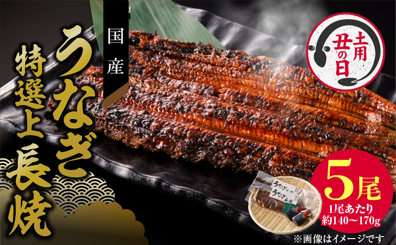 【土用の丑の日】老舗のうなぎ　【特選上長焼】５尾セット（秘伝のタレ・山椒付）［081N06］