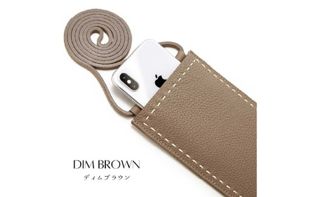 (DIM BROWN)スマホとカードを美しく持ち運ぶ 本革マルチポシェット SPUR(ｼｭﾌﾟｰﾙ)