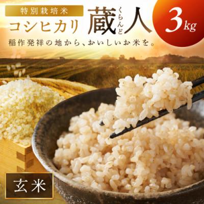 ふるさと納税 京丹後市 【農家直送】令和8年産 特別栽培米コシヒカリ 蔵人(くらんど) 玄米3kg